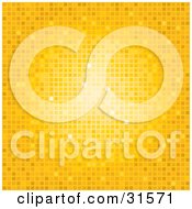 Clipart Illustration Of An Orange And Yellow Tiled Mosaic Disco Background