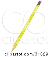 Clipart Illustration Of A Long Yellow Number 2 Pencil With An Eraser Tip