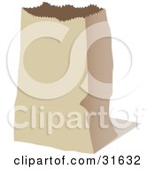 Clipart Illustration Of An Empty Paper Bag For Groceries Or Cold Lunch by PlatyPlus Art #COLLC31632-0079