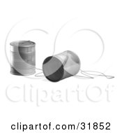 Clipart Illustration Of A String Connecting Two Tin Cans Creating A Phone Symbolizing Communication by AtStockIllustration
