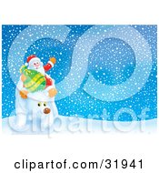 Poster, Art Print Of Kris Kringle And A Toy Sack Riding On A Polar Bear Through The Arctic On A Snowy Night