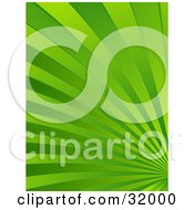 Clipart Illustration Of A Background Of Green Rays And Gradient Light Rushing Off Into The Distance