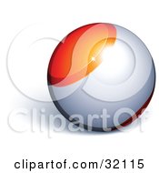 Clipart Illustration Of A Pre Made Logo Of An Orange And Silver Orb by beboy