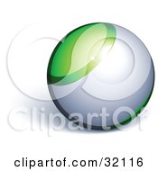 Clipart Illustration Of A Pre Made Logo Of A Green And Silver Orb by beboy
