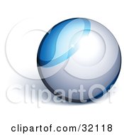 Clipart Illustration Of A Pre Made Logo Of A Blue And Silver Orb by beboy