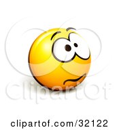 Expressive Yellow Smiley Face Emoticon Fretting