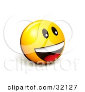Expressive Yellow Smiley Face Emoticon Smiling And Laughing While Having Fun