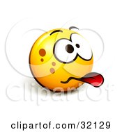 Clipart Illustration Of An Expressive Yellow Smiley Face Emoticon Sticking Its Tongue Out Acting Sick Or Disgusted