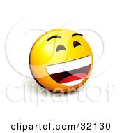 Poster, Art Print Of Expressive Yellow Smiley Face Emoticon Laughing Out Loud