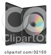 Clipart Illustration Of A Blank Shiny Disc In A Tall Case On A White Background