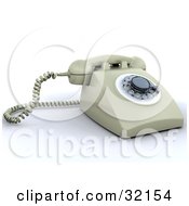 Poster, Art Print Of Beige Rotary Landline Desk Phone