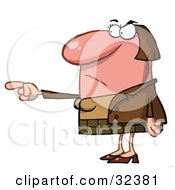Clipart Illustration Of A Flustered Red Faced Caucasian Woman Pointing The Blame At Someone