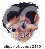 Clipart Illustration Of A Happy Big Eyed Boy Smiling by Tonis Pan