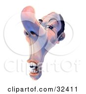 Clipart Illustration Of A Snobby Man Sticking His Nose Up In The Air