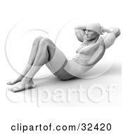 Poster, Art Print Of Muscular Man Doing Sit Ups Or Crunches