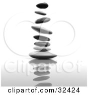 Clipart Illustration Of A Flat Stacking Stones Falling And Landing On Top Of One Another by Tonis Pan