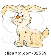 Clipart Illustration Of A Cute Big Eared Beige Bunny Rabbit