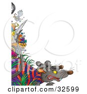 Poster, Art Print Of Tough Rat In Clothes A Razor Blade Attached To His Tail
