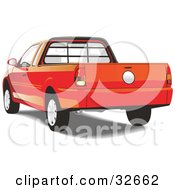 Clipart Illustration Of A Rear View Of A Red Pickup Truck