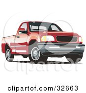 Poster, Art Print Of Red Ford F-150 Pickup Truck