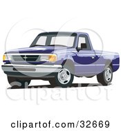 Poster, Art Print Of Blue Ford Ranger Pickup Truck