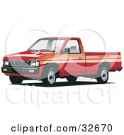 Poster, Art Print Of Red Nissan Pickup Truck