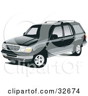 Poster, Art Print Of Black Ford Explorer Suv With Privacy Glass
