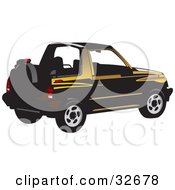 Black And Yellow Convertible Geo Tracker With The Top Off