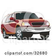 Poster, Art Print Of Red And Orange Ford Expedition Suv