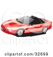 Poster, Art Print Of Red Chevy Camaro With T-Tops And Tinted Windows