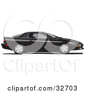Black Chevy Camaro In Profile