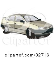 Clipart Illustration Of A Beige Chrysler Cordoba