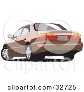 Clipart Illustration Of A Brown Honda Accord As Seen From The Rear