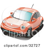 Poster, Art Print Of Orange Volkswagen Bug Car