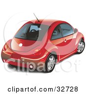 Poster, Art Print Of Red Volkswagen Slug Bug Car With Window Tint