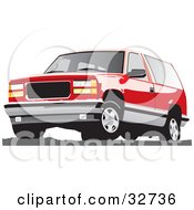 Poster, Art Print Of Red Chevy Silverado Suv