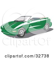 Poster, Art Print Of Green Convertible Pontiac Firebird Car