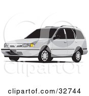 White Station Wagon Car With Tinted Windows