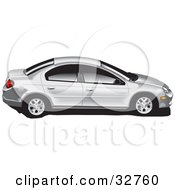 Poster, Art Print Of Silver Dodge Neon Car With Tinted Windows
