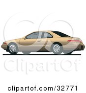 Clipart Illustration Of A Gold Lincoln Mark Car