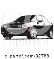Poster, Art Print Of Black Dodge Neon Car With Tinted Windows
