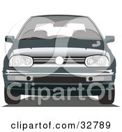 Poster, Art Print Of Front View Of A Volkswagen Golf Car