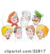 Clipart Illustration Of A Group Of Caucasian Men And Women Grandmas Grandpas Aunts Uncles Mothers And Fathers by Alex Bannykh