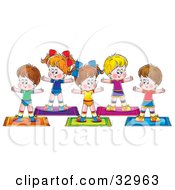 Group Of Healthy Children Exercising In A Fitness Class