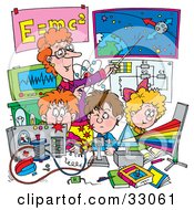 Poster, Art Print Of Female Teacher Discussing The Solar System And Spectrum With Children