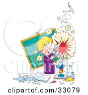 Poster, Art Print Of Little Boy Creating An Explosion During A Science Experiment