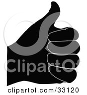 Clipart Illustration Of A Black Silhouetted Hand Giving The Thumbs Up