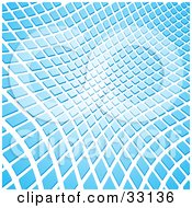 Clipart Illustration Of A Wavy Background Of Blue Rectangles On White