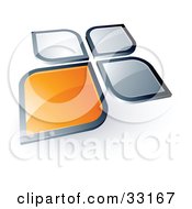 Clipart Illustration Of A Pre Made Logo Of An Orange Square Or Petal Standing Out From Gray Ones by beboy