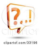 Clipart Illustration Of A White And Orange Instant Messenger Chat Window With A Question Mark And Exclamation Point On The Screen by beboy